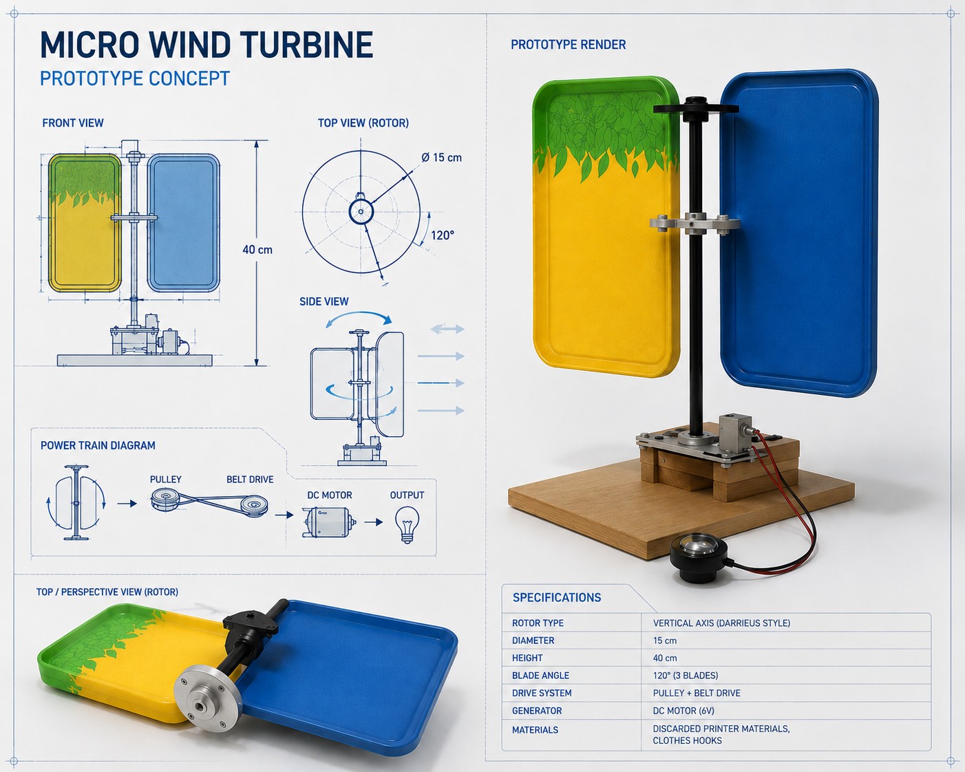 Guacamaya — Micro Wind Turbine Prototype Concept